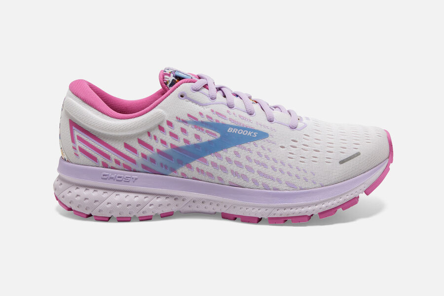 Brooks Ghost 13 Road Löparskor Dam - Vita/Rosa/Blå - 5690-QANFO